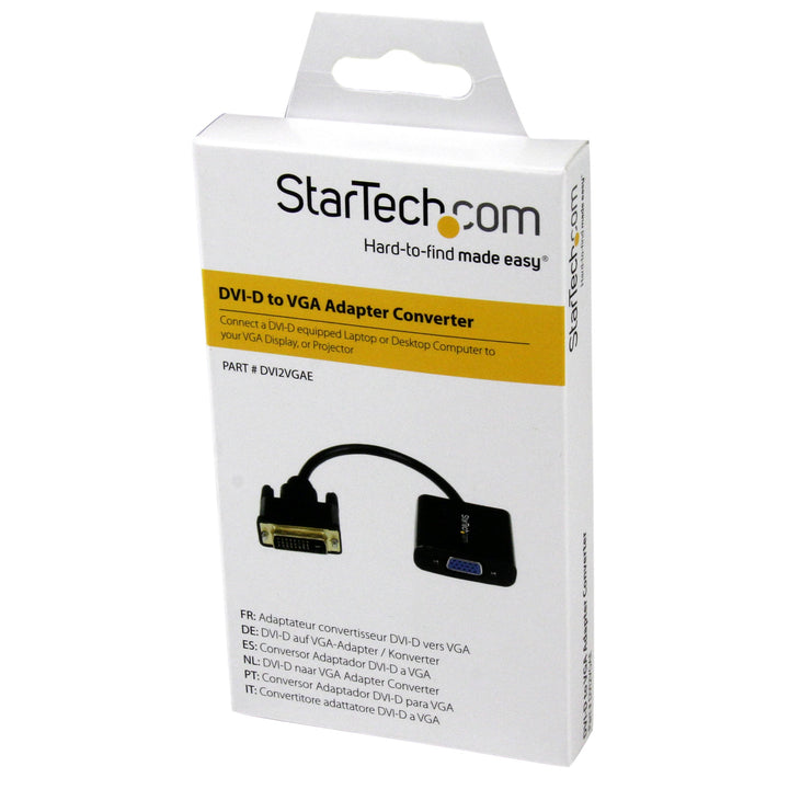 DVI-D to VGA Active Adapter Converter Cable - 1080p - DVI to VGA Converter Box (DVI2VGAE), Black
