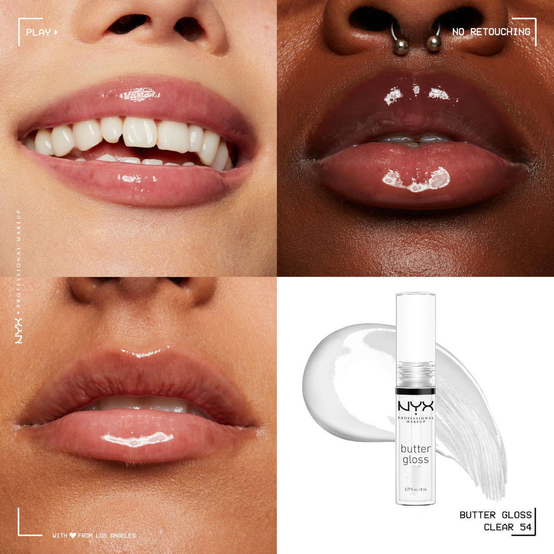 PROFESSIONAL MAKEUP Butter Gloss, Non-Sticky Lip Gloss - Sugar Glass (Clear)