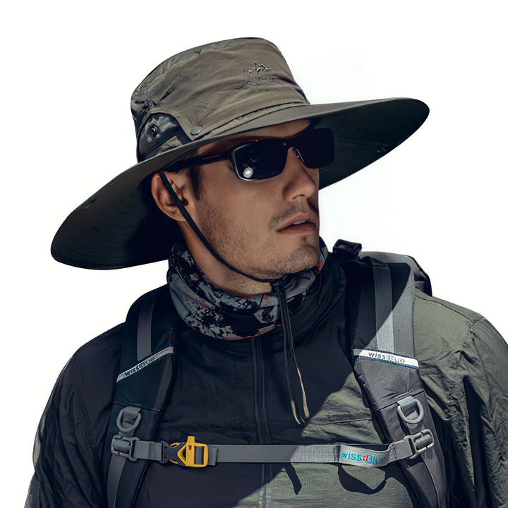 Wide Brim Sun Hats with Waterproof Breathable for Fishing, Hiking, Camping,for Men Women Kids Army Green