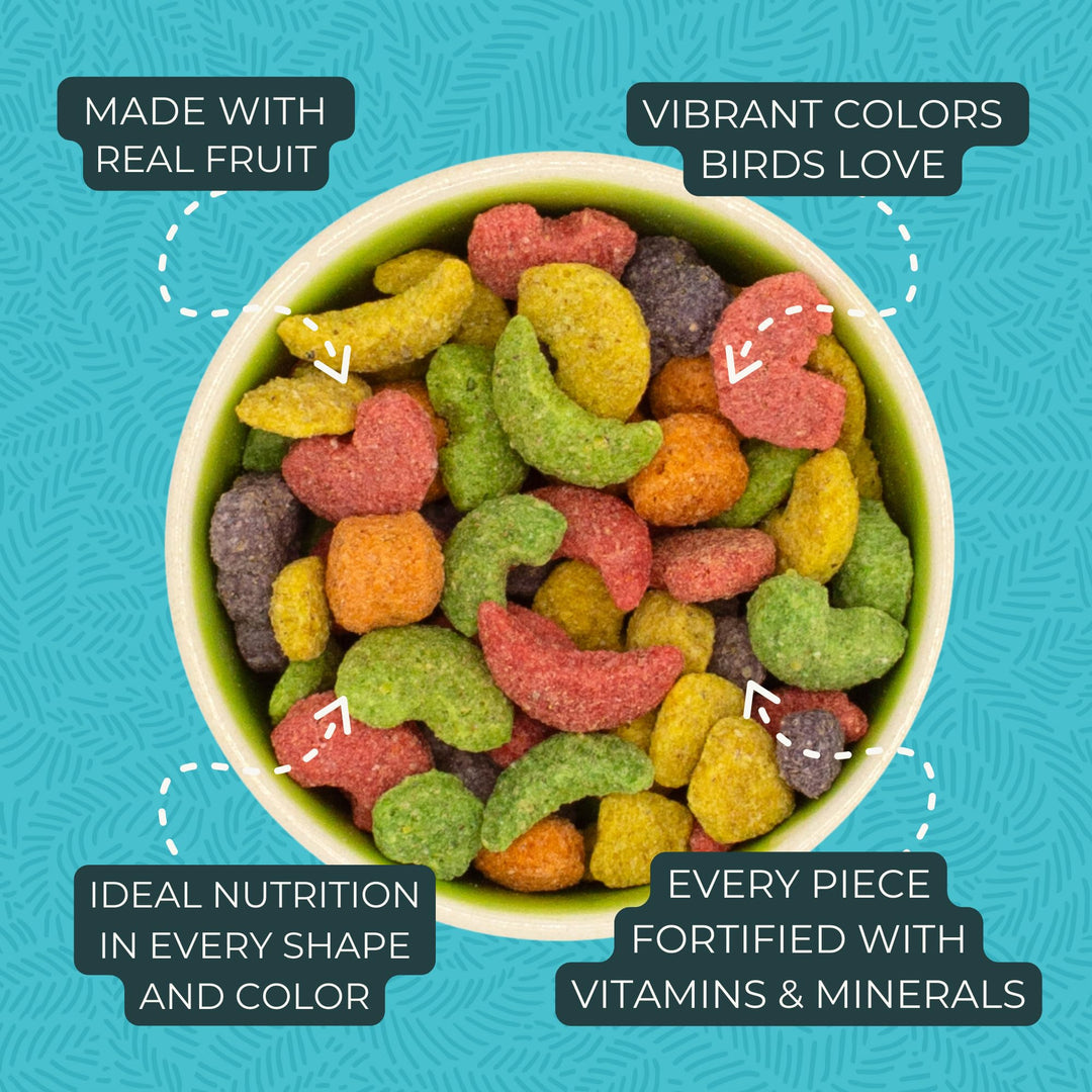 FruitBlend Bird Pellets, Daily Bird Food for Parrot, Conure, Caique, African Grey, Eclectus, Small Cockatoo, Core Nutrition for Medium Large Birds, Parrot Food (M/L, 12 lb)