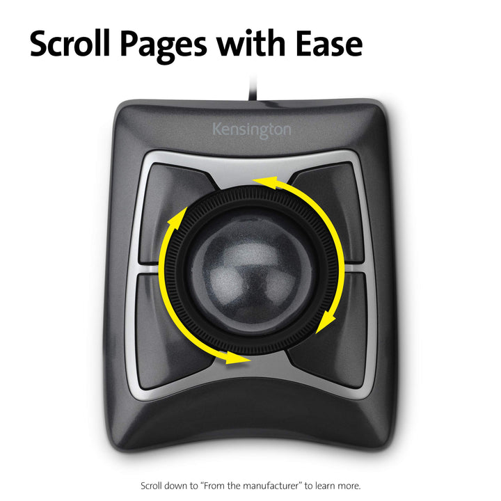 Expert Trackball Mouse (K64325), Black Silver, 5W x 5-3/4D x 2-1/2H