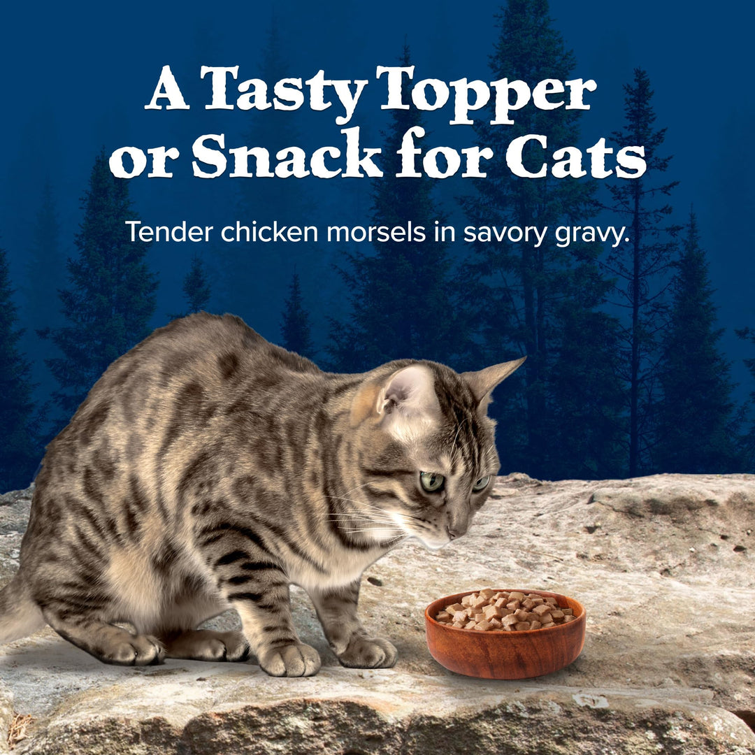 Wilderness Wild Cuts Grain-Free Wet Cat Food, Meal Toppers Made with Natural Ingredients, Tasty Chicken Morsels in Savory Gravy, 3-oz. Pouches (24 Count)