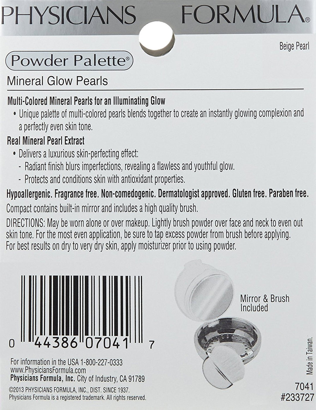 Highlighter Makeup Powder Mineral Glow Pearls, Beige Pearl, Dermatologist Tested
