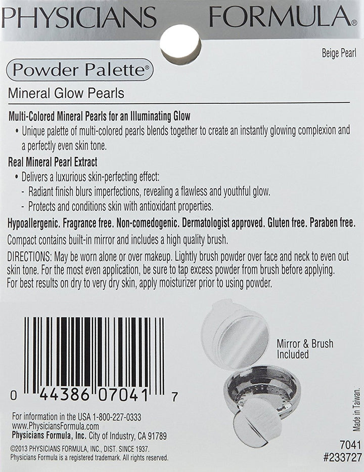 Highlighter Makeup Powder Mineral Glow Pearls, Beige Pearl, Dermatologist Tested