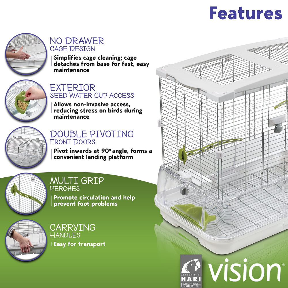 Vision M01 Wire Bird Cage, Bird Home for Parakeets, Finches and Canaries, Medium