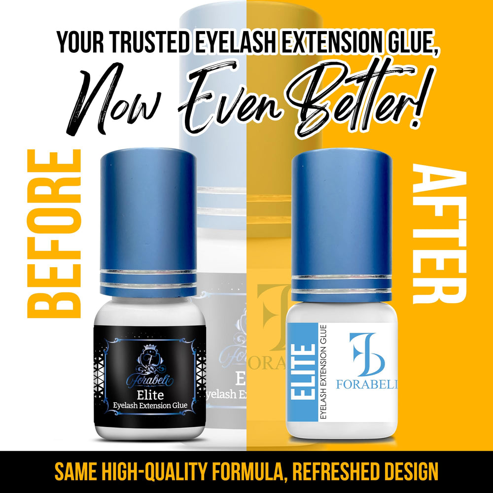 Elite Fast Dry Time Eyelash Extension Glue - 5ml / 1 Sec Drying time/Retention – 7 Weeks/Maximum Bonding Power/Black Adhesive for Semi-Permanent Extensions/Professional Lash Supplies