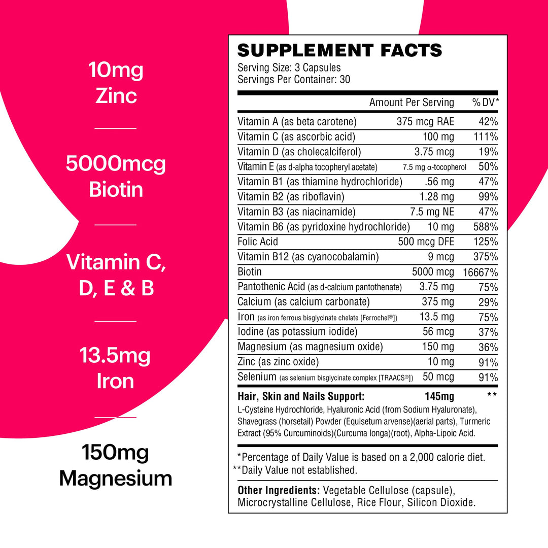 Her Women's Daily Vegan Multivitamin for Women, Natural Ingredients for Healthy Hair, Skin, & Nails with Essential Micronutrients (30 Day)
