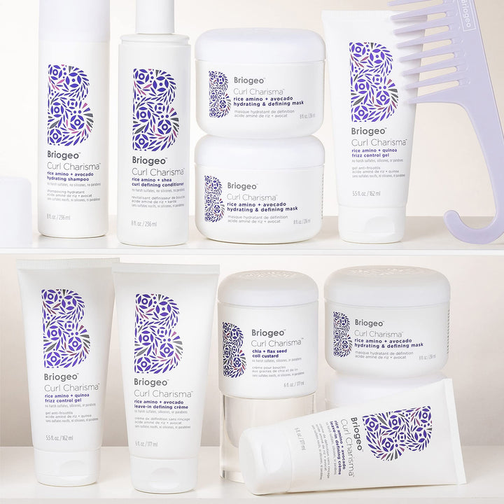Curl Charisma Rice Amino + Avocado Leave-In Defining Crème, Anti Frizz Hair Styling Moisturizer, Leave In Cream for Wavy, Curly, Coily Hair, Boosts Hydration, Vegan, Cruelty-Free, 6 fl oz