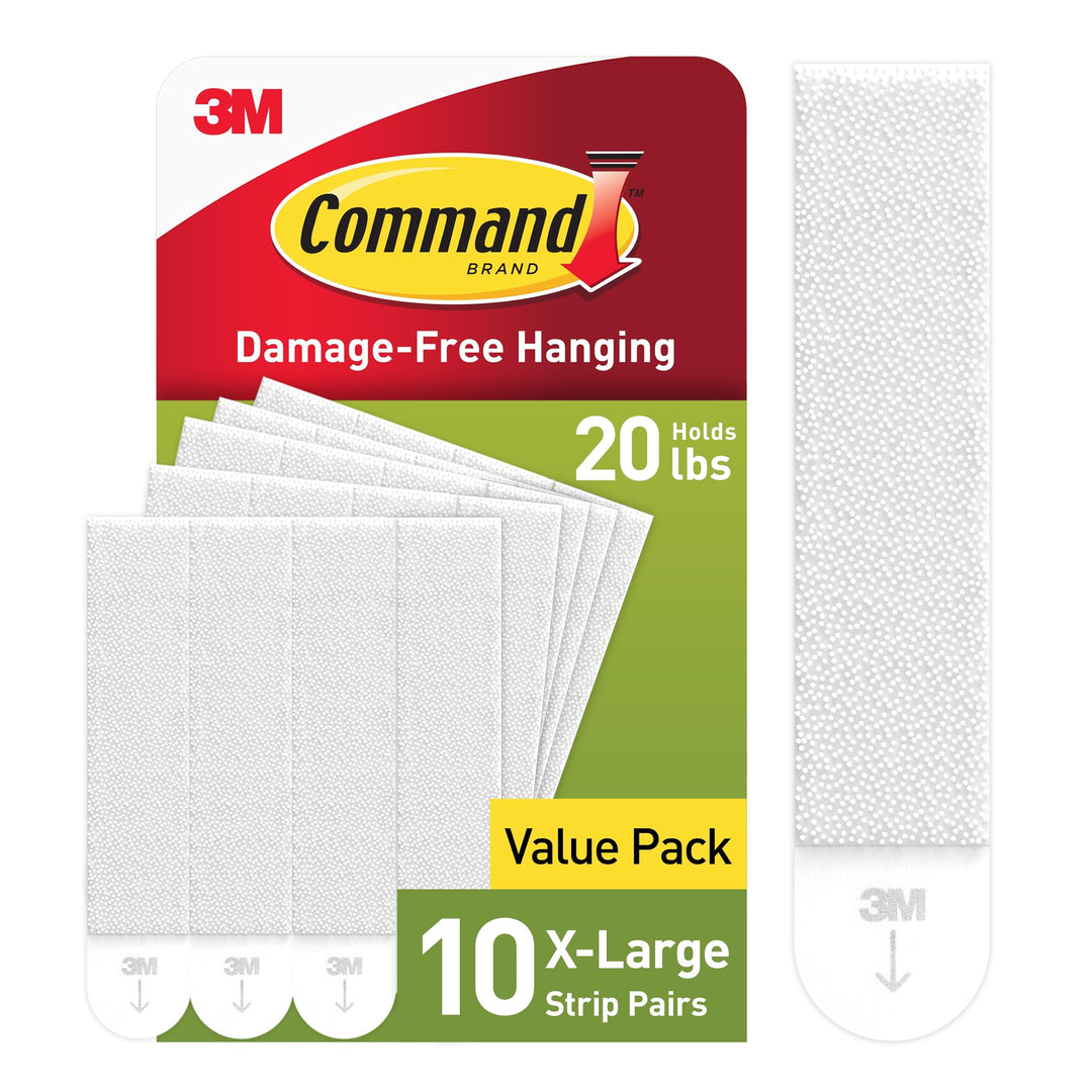 20 lb XL Heavyweight Picture Hanging Strips 10 Pairs (20 Strips), Damage Free Hanging Picture Hangers, Heavy Duty Wall Hanging Strips for Christmas Decorations