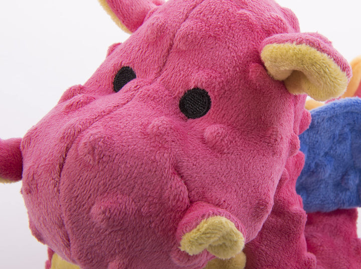 Bubble Plush Dragons Squeaky Dog Toy, Chew Guard Technology - Coral, Large