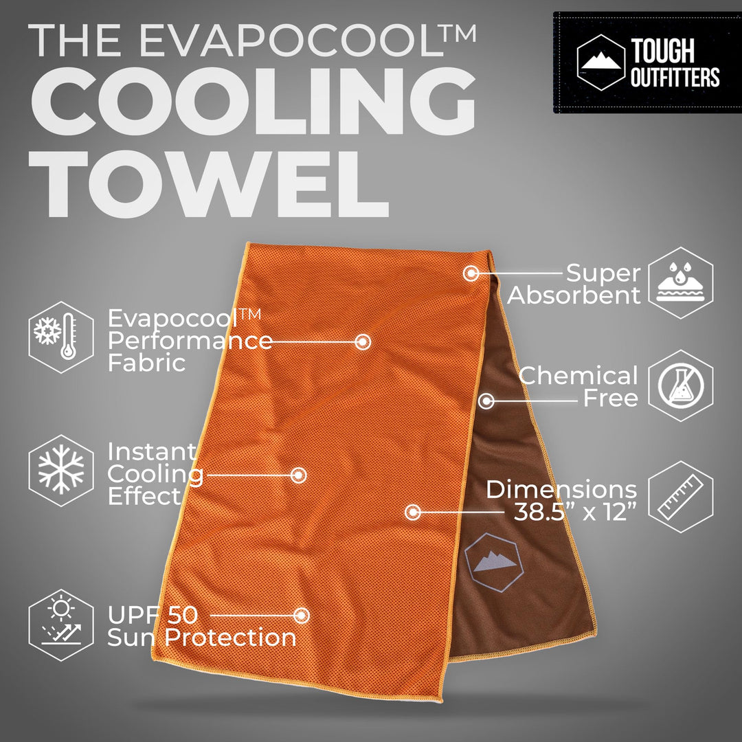 Cooling Towels (38.5x12) - Cooling Towels for Neck & Face, Cooling Neck Wraps - Ice Towel & Sweat Rag for Camping, Gym, Yoga & Sports
