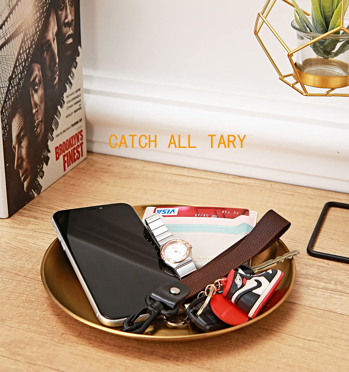 Key Bowl and Keychain Set -Key Bowl for Entryway Table, Decorative Bowl,Valet Tray, Jewelry Dish,Car Key Plate,Perfume Holder,Key Tray for Entryway Table,Bowl for Keys,Key and Wallet Tray