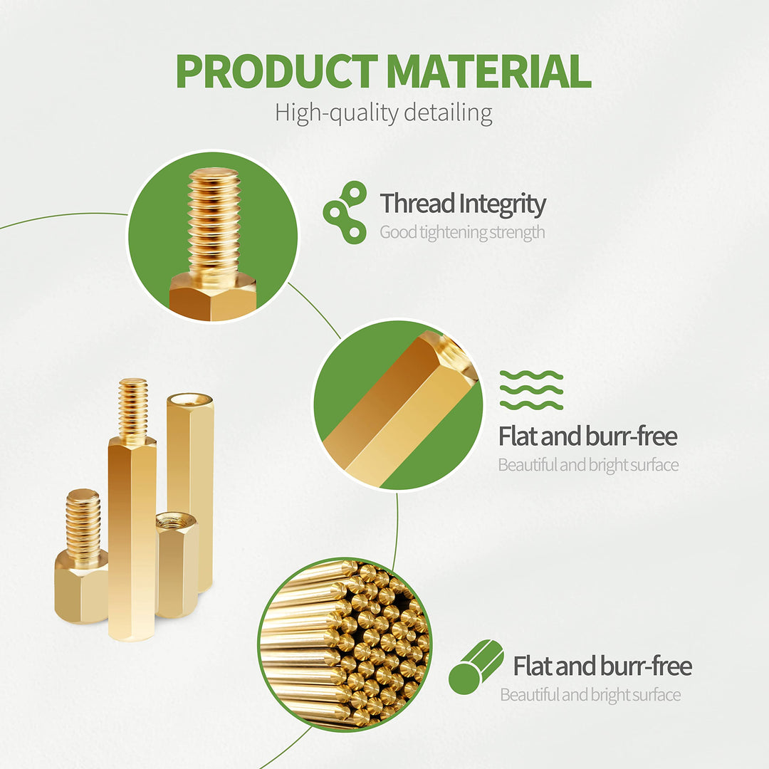 Litorange 320 Pieces M2 Male Female Hex Brass Spacer Standoff Screw Nut Threaded Pillar PCB Motherboard Assortment Kit