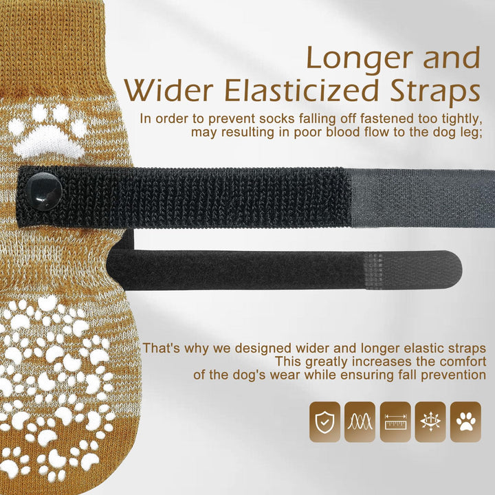 Anti Slip Dog Socks to Prevent Licking Paws, Dog Shoes for Hot Pavement, Dog Booties for Small Medium Large Senior Dogs, Traction Control Dog Boots & Paw Protectors for Hardwood Floors