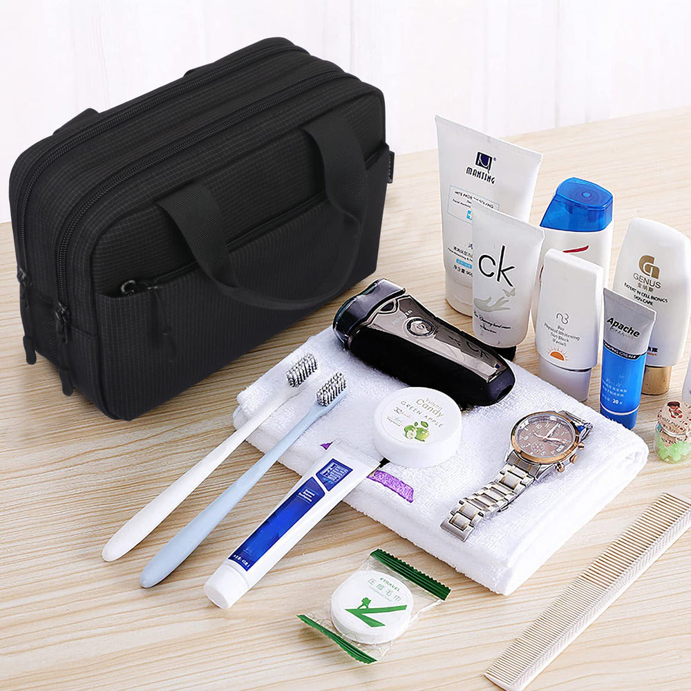 Toiletry Bag for Men, Large Capacity Travel Toiletry Bag Cosmetic Bag with Compartments, Wet and Dry Separation Makeup Bag Travel Essentials for Accessories, Toiletries, Shampoo, Cosmetic