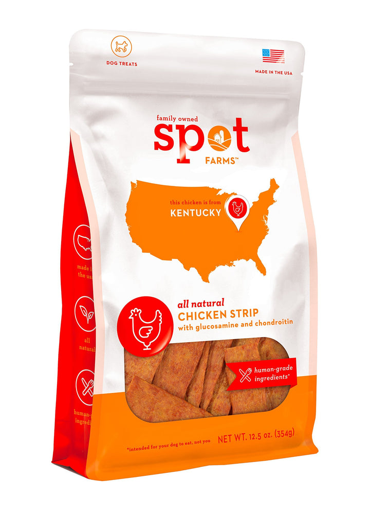 Spot Farms All Natural Human Grade Dog Treats, Chicken Strips with Glucosamine and Chondroitin, 12.5 Ounce