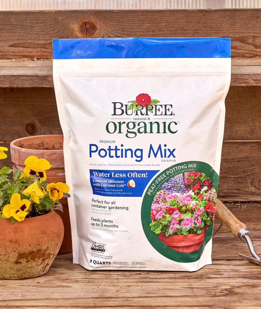 , 9 Quarts | Premium Organic Potting Natural Soil Mix Food Ideal for Container Garden-Vegetable, Flower & Herb Use for Indoor Outdoor Plant