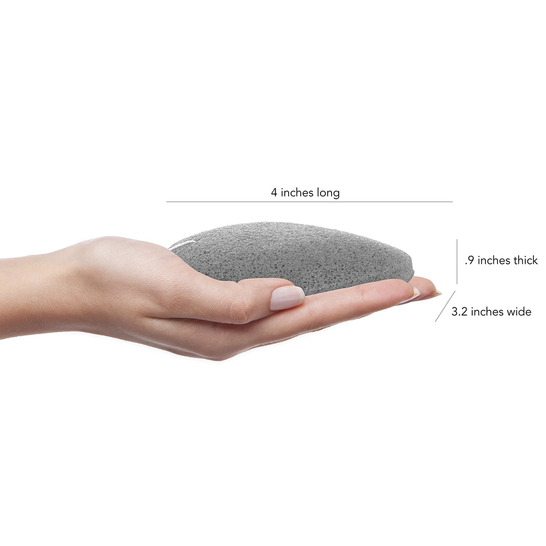 MY Konjac Sponge All Natural Korean Facial Sponge with Activated Bamboo Charcoal. Premium Quality and Larger Size. Halal, Leaping Bunny Cruelty Free and the Vegan Society Certified.