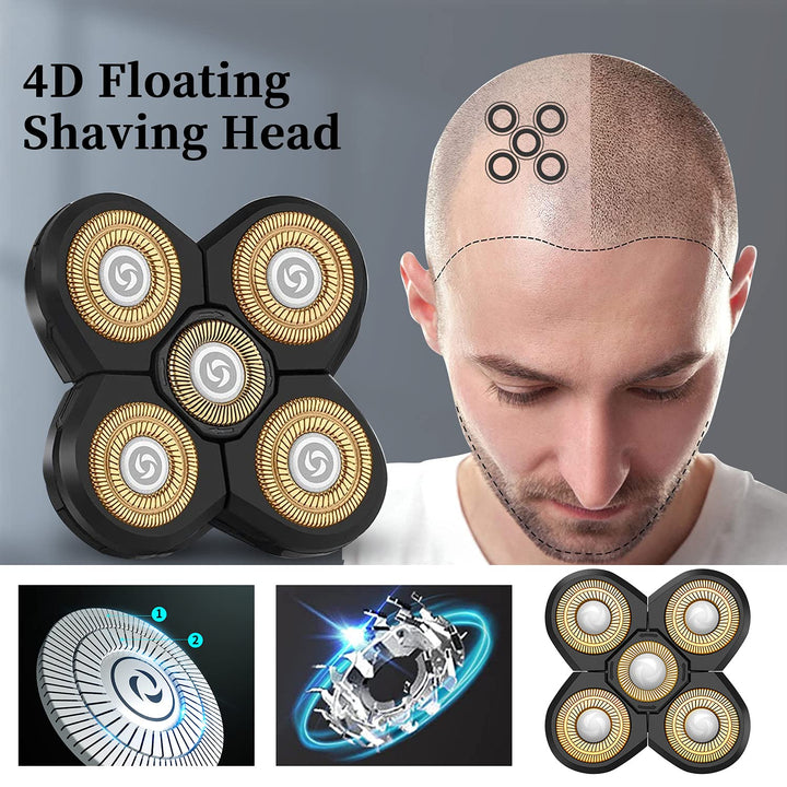 5D Electric Shavers Replacement Heads Bald Replacement Heads Razor Blades Electric Replacement Heads for Electric Razors Head Shaver Replacement Blade Bald Head Shavers for Men
