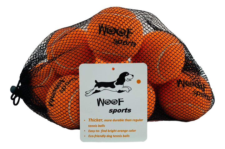 Dog Tennis Balls 12 Orange Tennis Balls for Dogs. Easy to Find! Includes Carrying Bag. Medium Size. Fits Standard Ball Launchers