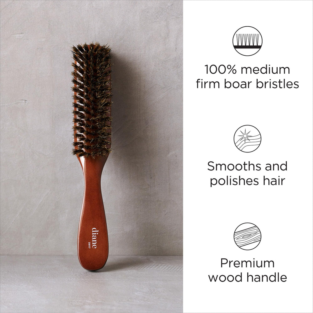 100% Boar Medium Styling 7 Row Brush : firm boar bristle, Styling 8.5-Inch