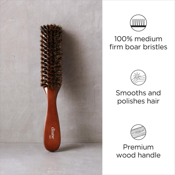 100% Boar Medium Styling 7 Row Brush : firm boar bristle, Styling 8.5-Inch