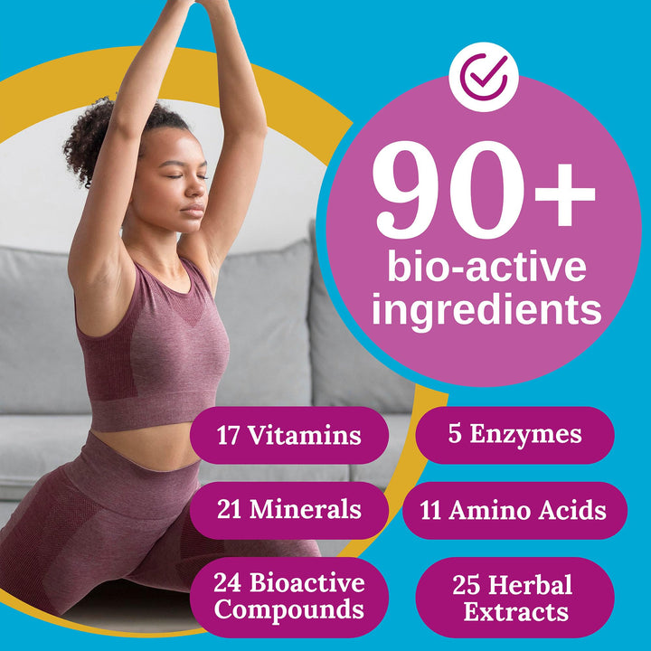 Total Balance Women's Premium Extra Strength Daily Multivitamin & Mineral - 90+ Nutrients for Complete Immune, Heart, Digestive, and Cellular Health - 30 Day Supply