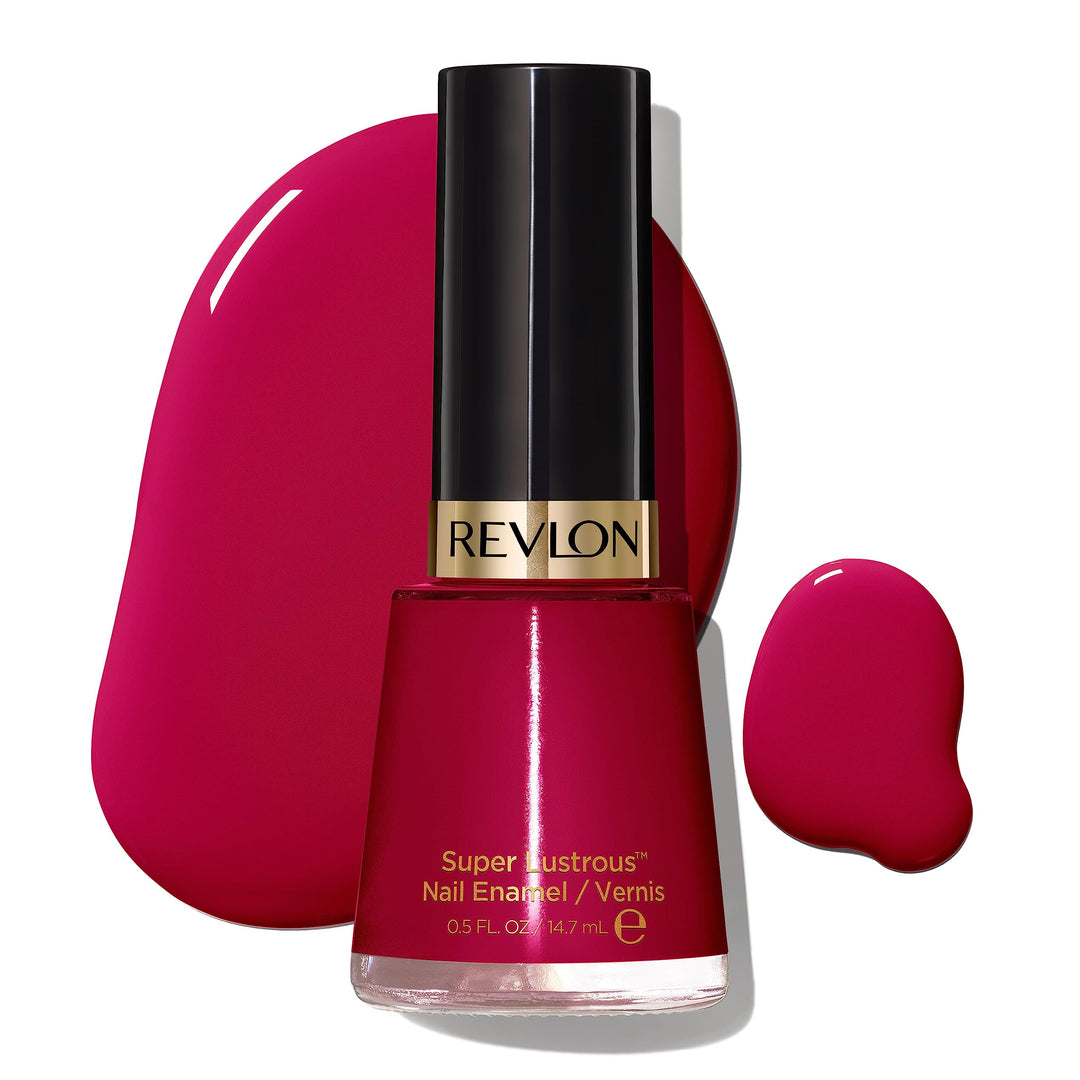 Revlon Nail Enamel, Chip Resistant Nail Polish, Glossy Shine Finish, in Red/Coral, 730 Valentine Red, 0.5 oz