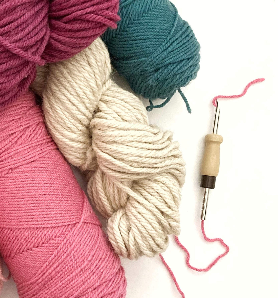 Punch Needle Mini Bundle - Includes Adjustable Punch Needle, Monk's Cloth and Instructions