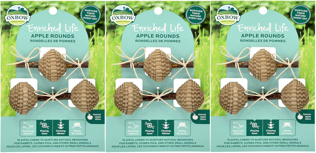 Animal Health 6 Pack of Enriched Life Apple Rounds Small Pet Chew Toys