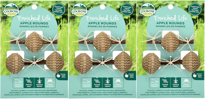 Animal Health 6 Pack of Enriched Life Apple Rounds Small Pet Chew Toys