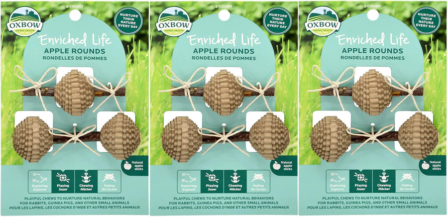 Animal Health 6 Pack of Enriched Life Apple Rounds Small Pet Chew Toys