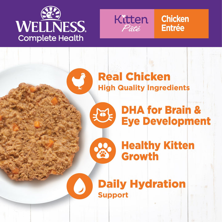 Complete Health Pate Kitten Wet Cat Food, Natural, Protein-Rich, Grain Free, 3 Ounce, 24 Pack, (Chicken)
