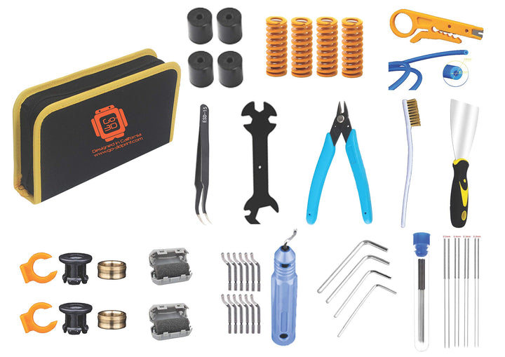 48 Piece 3D Print All You Need Tool Kit for DIY, Maintenance and Cleaning 3D Printer w/Carrying Case