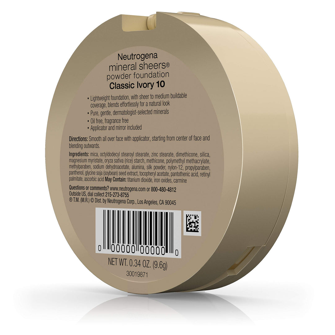 Mineral Sheers Powder Foundation, Classic Ivory 10, 0.34 Ounce