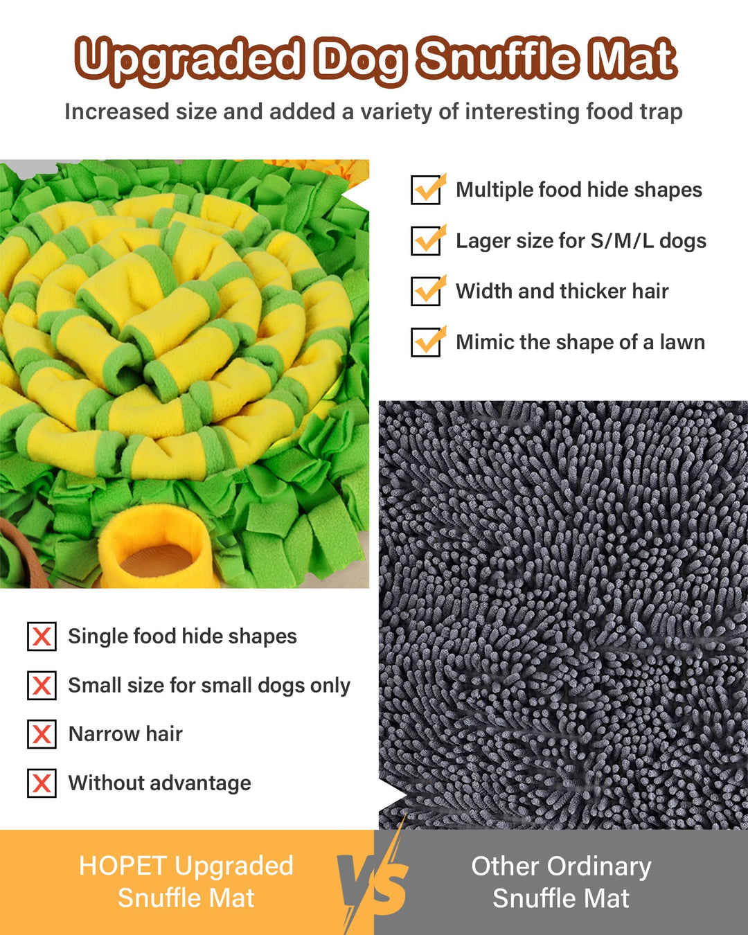 Snuffle Mat for Dogs Large Breed, 28.3''x28.3'' Interactive Puzzle Dog Food Mat, Easy to Clean, Durable, Mental Stimulation & Slow Feeding Game for All Breeds