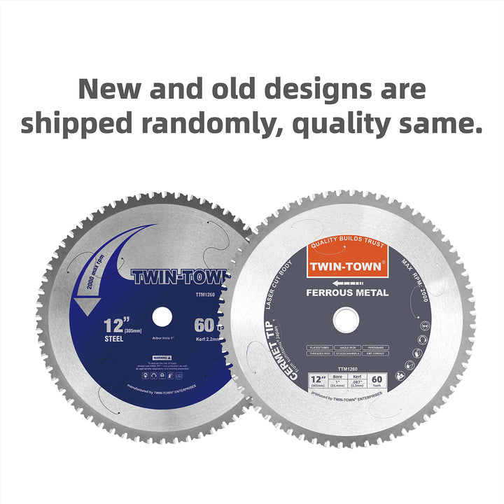 12-Inch 60 Teeth Steel and Ferrous Metal Cermet Saw Blade with 1-Inch Arbor
