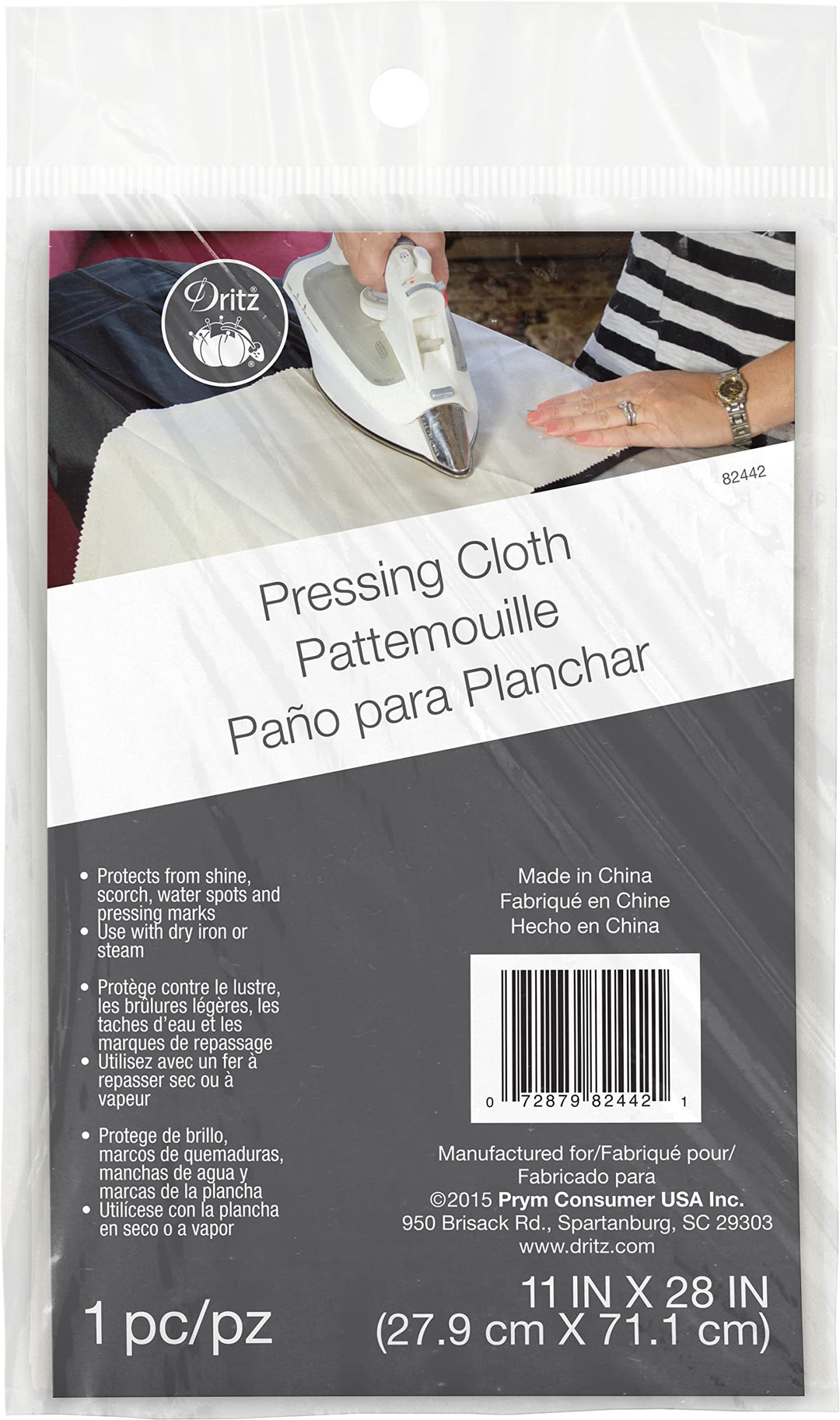 Clothing Care 82442 Pressing Cloth, 11-Inch x 28-Foot , White, 11 x 28 (27.9 cm x 71.1 cm)