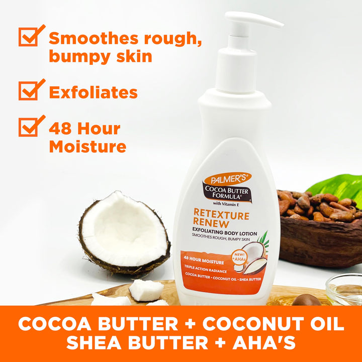Palmer's Cocoa Butter Body Lotion, Retexture & Renewed Exfoliation - 400ml