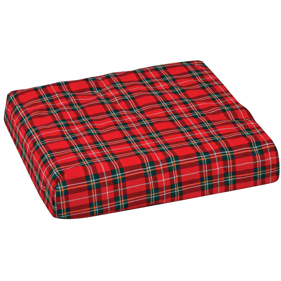 Convoluted Foam Chair Pad Seat Cushion with Plaid Cover