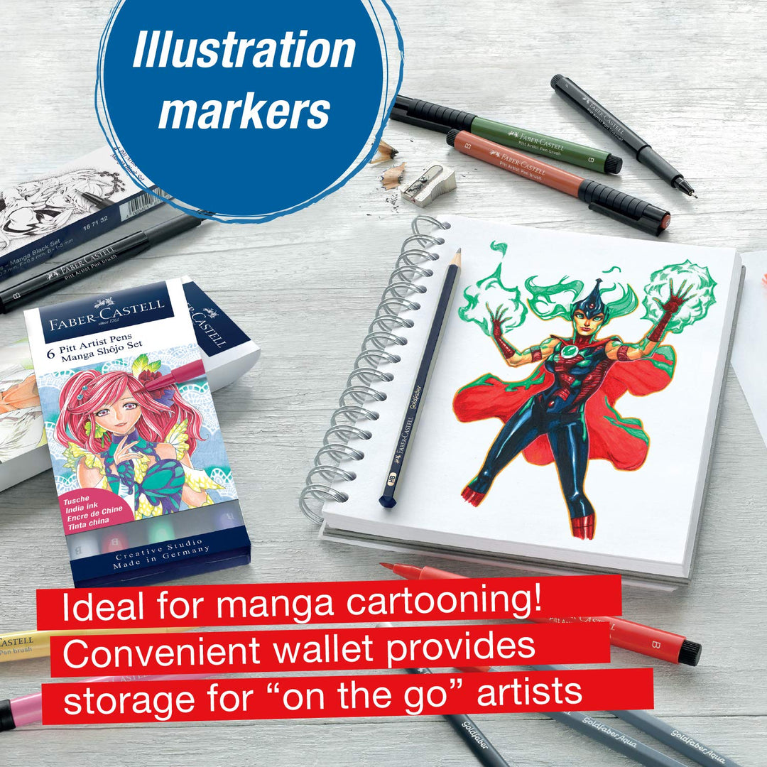 PITT Artist Pen Manga Drawing Set 167132, Black
