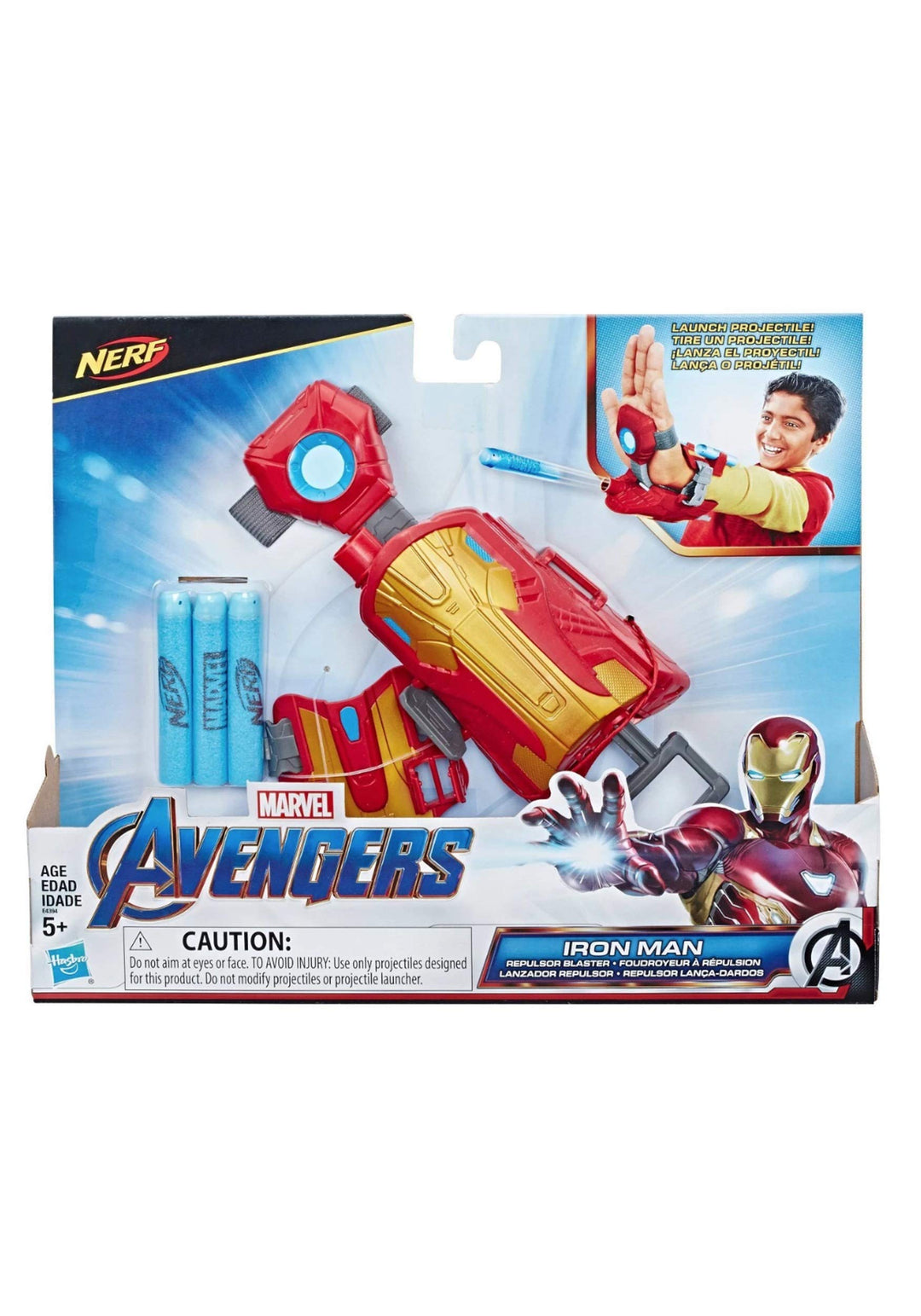 Avengers Iron Man Blast Repulsor Gauntlet with Nerf Darts for Costume & Role Play