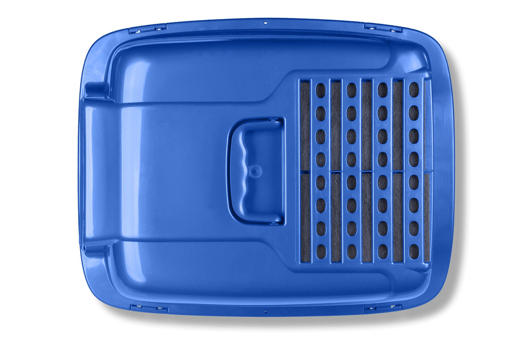 Pets Odor Control Extra Large, Giant Enclosed Cat Pan with Odor Door, Hooded, Blue, CP7