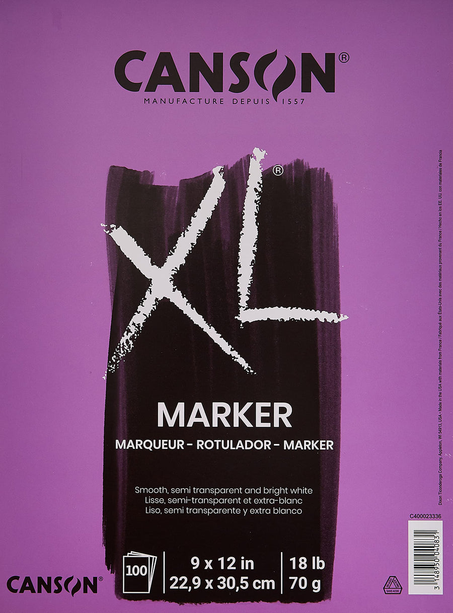 XL Series Marker Paper, Foldover Pad, 9x12 inches, 100 Sheets (18lb/70g) - Artist Paper for Adults and Students