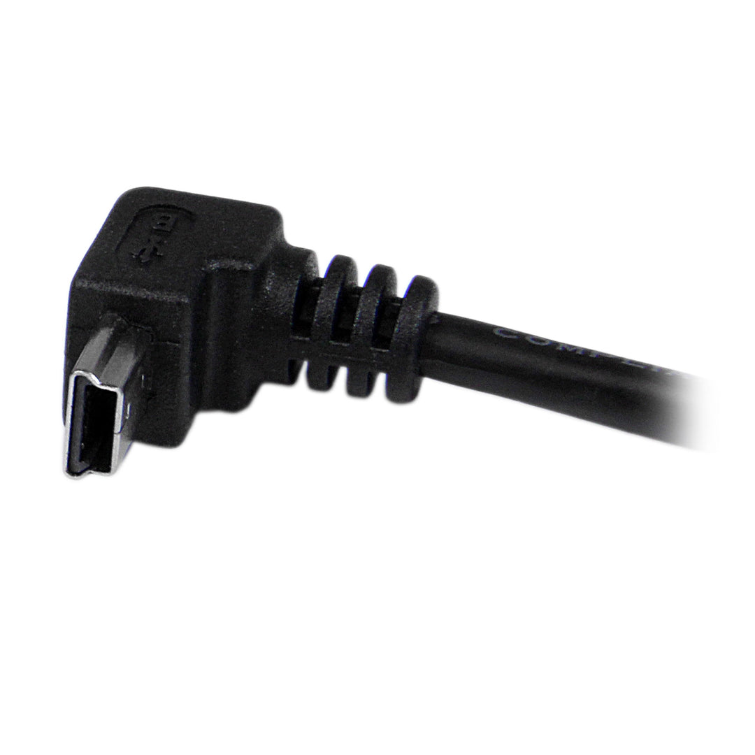 Down Angle Mini USB Cable - 2m - Black - USB A to Mini USB B - USB to Mini USB Cable - Mini USB Charger - USB A to Mini B (USBAMB2MD)