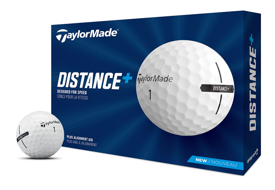 Golf 2021 TAYLORMADE DISTANCE+ DOZEN GOLF BALLS, WHITE