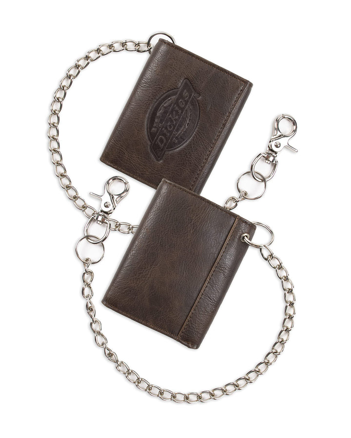 mens Leather Trifold Wallet, Dark Brown, One Size US
