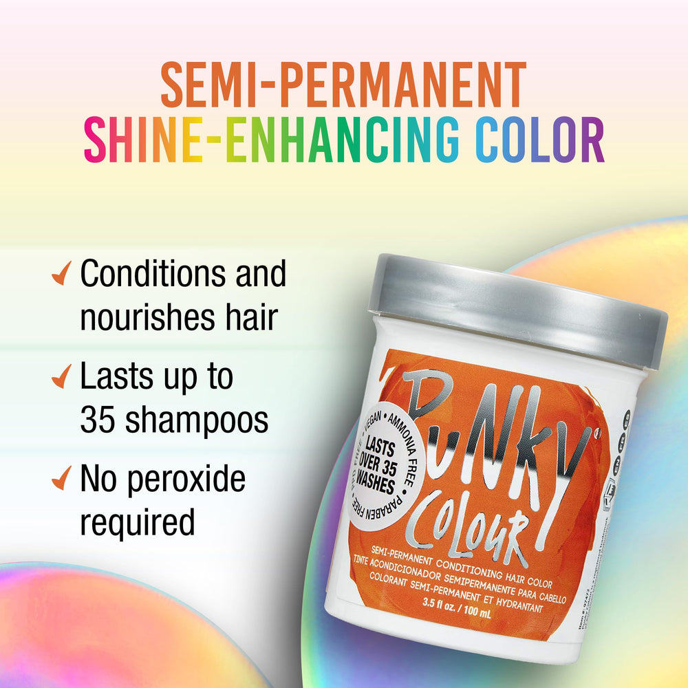 Flame Semi Permanent Conditioning Hair Color, Non-Damaging Hair Dye, Vegan, PPD and Paraben Free, Transforms to Vibrant Hair Color, Easy To Use and Apply Hair Tint, lasts up to 35 washes, 3.5oz