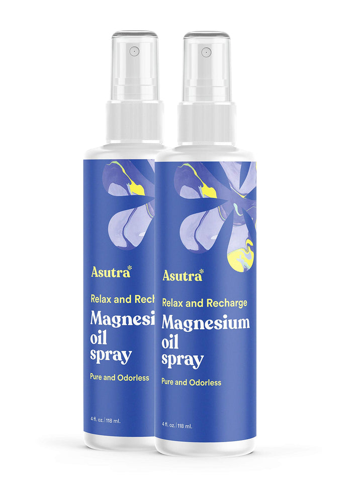 Magnesium Oil Spray, 4 fl oz (Pack of 2)- Topical Magnesium, Rapid Absorption, Pure, Odorless and Non-Greasy, Magnesium Derived from Zechstein Seabed