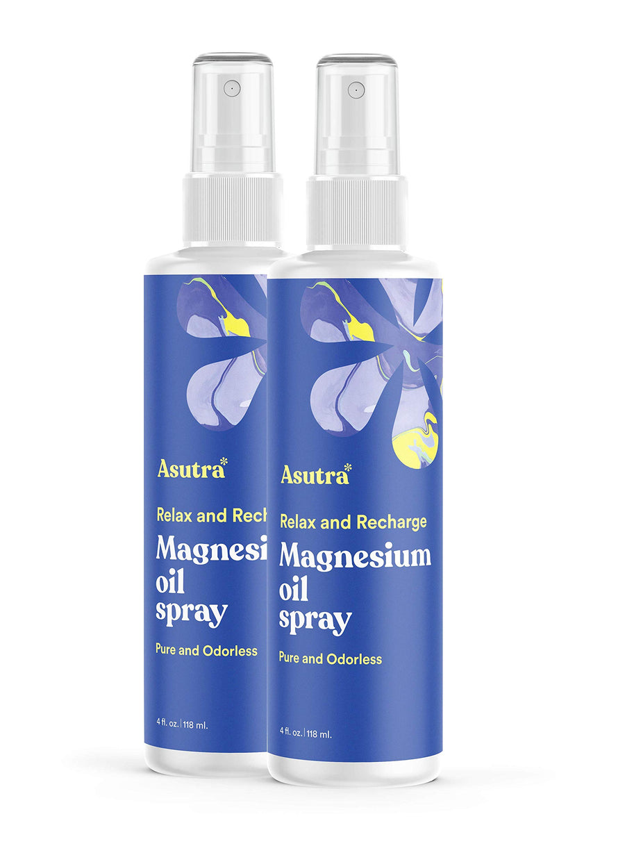 Magnesium Oil Spray, 4 fl oz (Pack of 2)- Topical Magnesium, Rapid Absorption, Pure, Odorless and Non-Greasy, Magnesium Derived from Zechstein Seabed